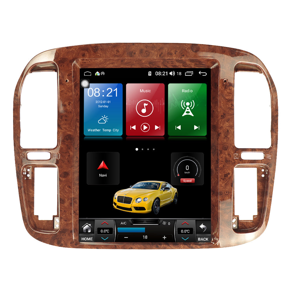 12.1 Inch Tesla Style Vertical Screen Android 13 Car Stereo, GPS Navigation Multimedia Player, Bluetooth WiFi Car Radio for Toyota Land Cruiser LC100 / Lexus LX470 1998-2002