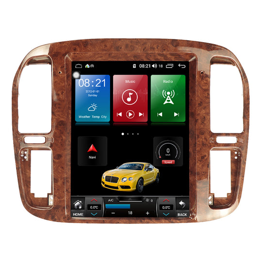 12.1 Inch Tesla Style Vertical Screen Android 13 Car Stereo, GPS Navigation Multimedia Player, Bluetooth WiFi Car Radio for Toyota Land Cruiser LC100 / Lexus LX470 1998-2002