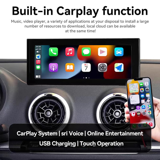 Tesla Screen For Audi A3 Android 13.0 Car  Radio Player GPS  Navi Auto  Stereo Multimedia Video DSP Carplay 4G SIM