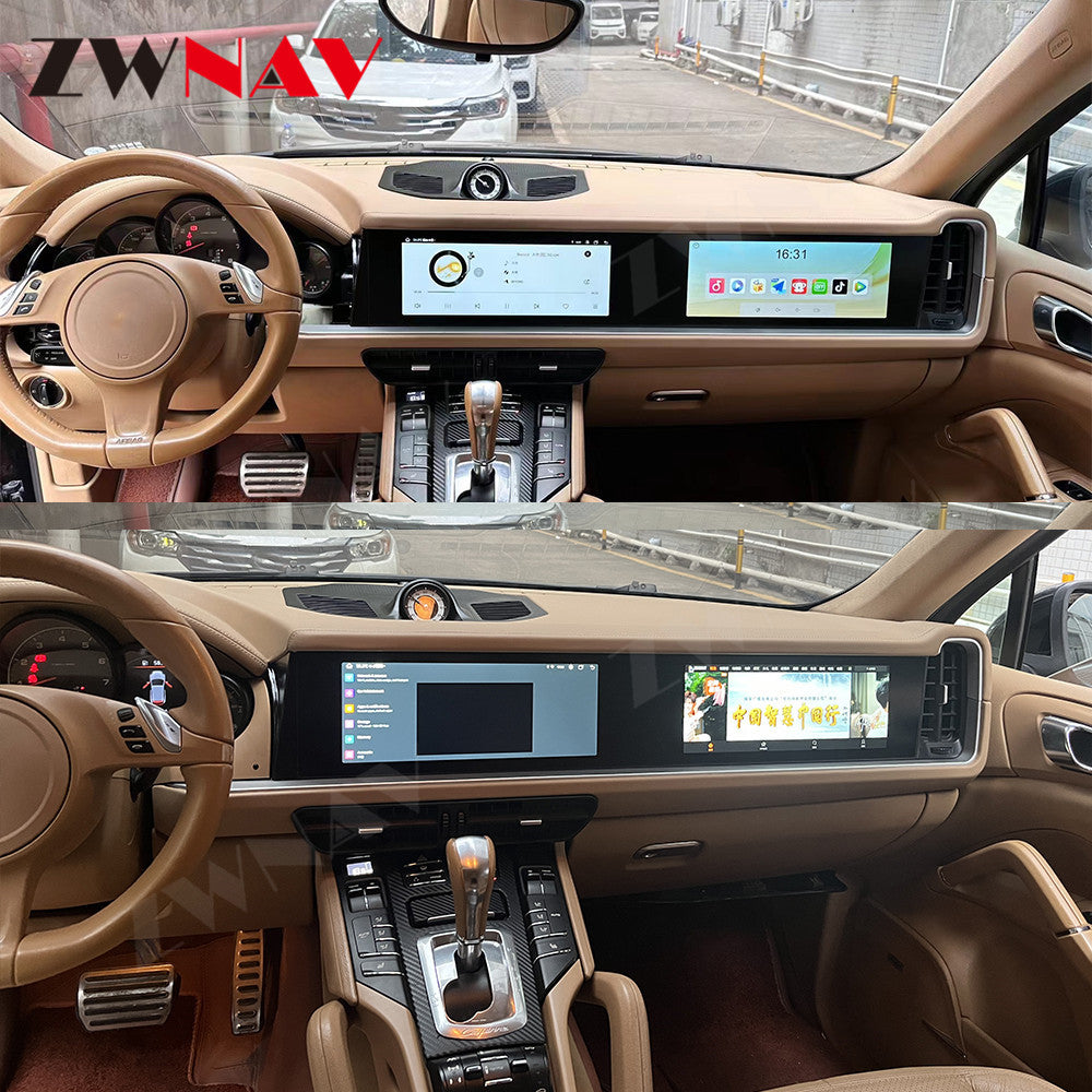 Porsche Cayenne  2010-2017 Wireless Carplay & Android Auto  Double Screen (12.3 Inch+12.3 Inch)