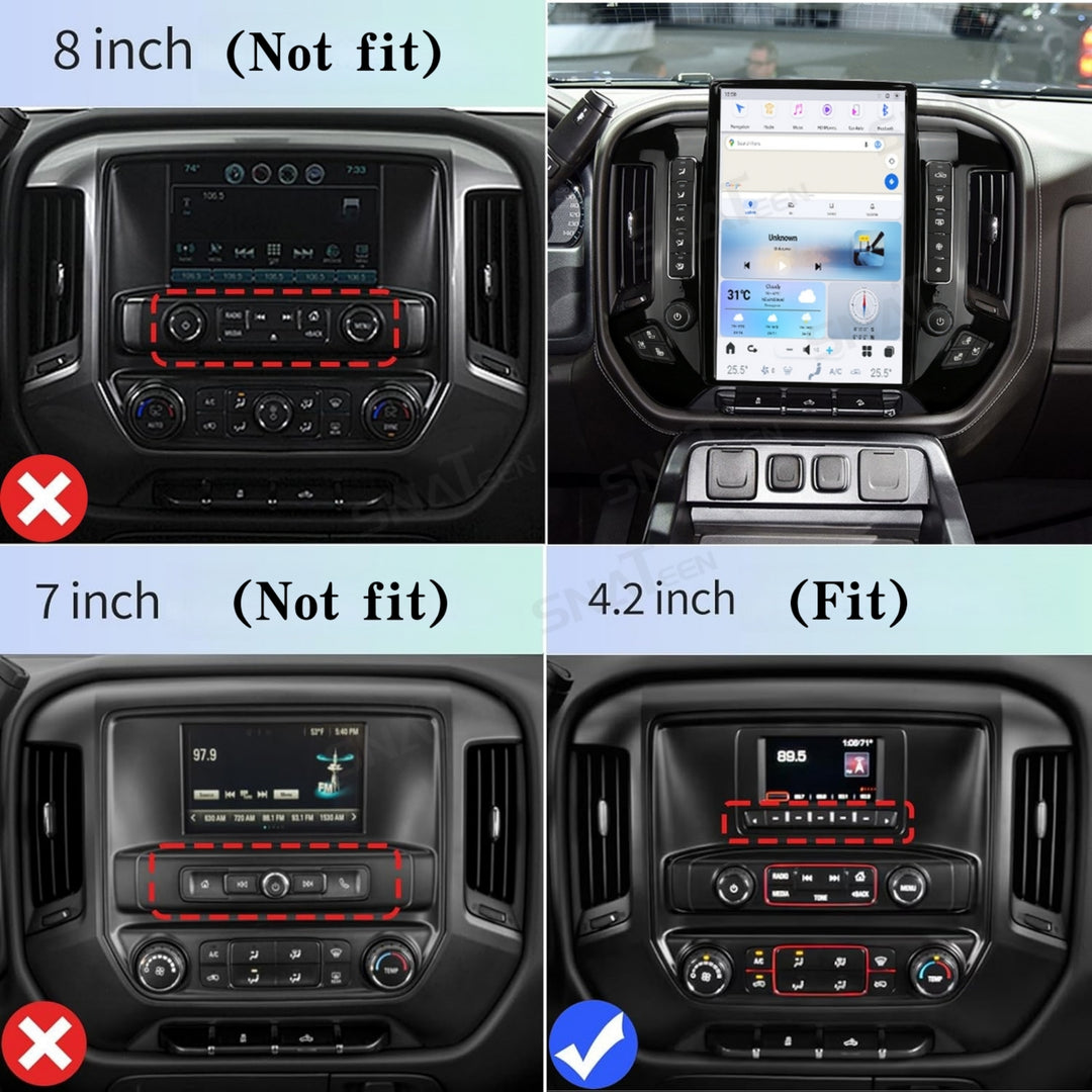GMC Sierra / Chevrolet Silverado 2014-2020 Wireless Carplay & Android Auto Tesla-style Screen 14.4 Inch Black