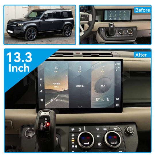 Land Rover Defender Wireless Carplay & Android Auto Tesla-style Screen 13.3 Inch