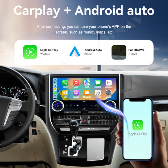 Toyota Alphard 2007-2019 Wireless Carplay & Android Auto  Tesla-style Screen 13.1 Inch