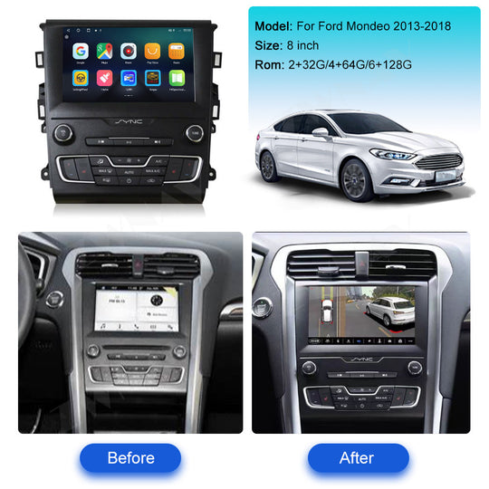 Ford Mondeo 2007-2020 Wireless Carplay & Android Auto Tesla-style Screen 9.7 Inch