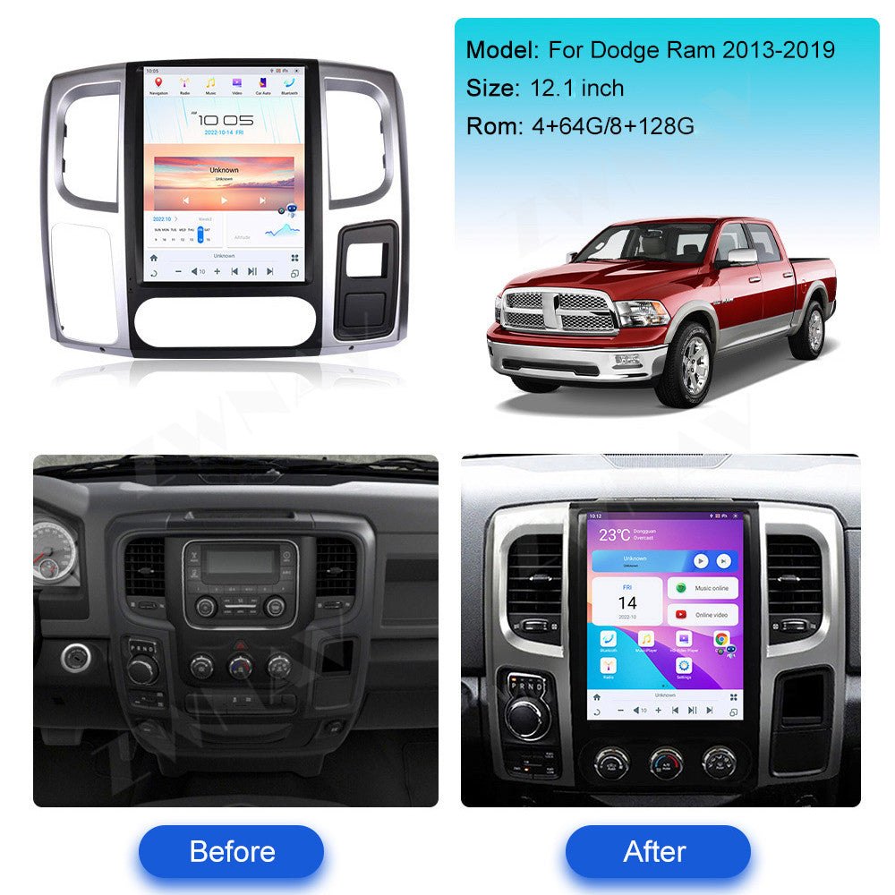 Dodge Ram 2013-2019  Wireless Carplay & Android Auto Tesla-style Screen 12.1 Inch