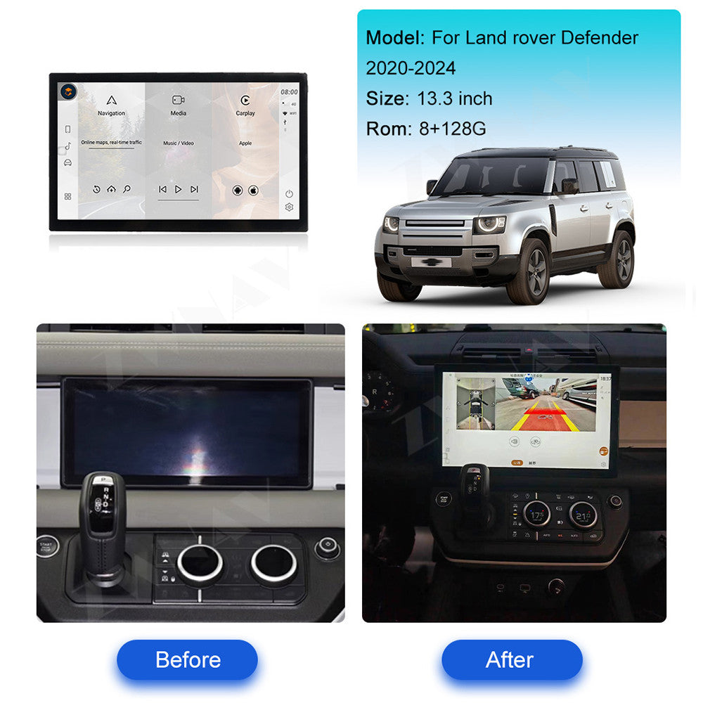 Land Rover Defender 2020-2023 Wireless Carplay & Android Auto Tesla-style Screen 13.3 Inch