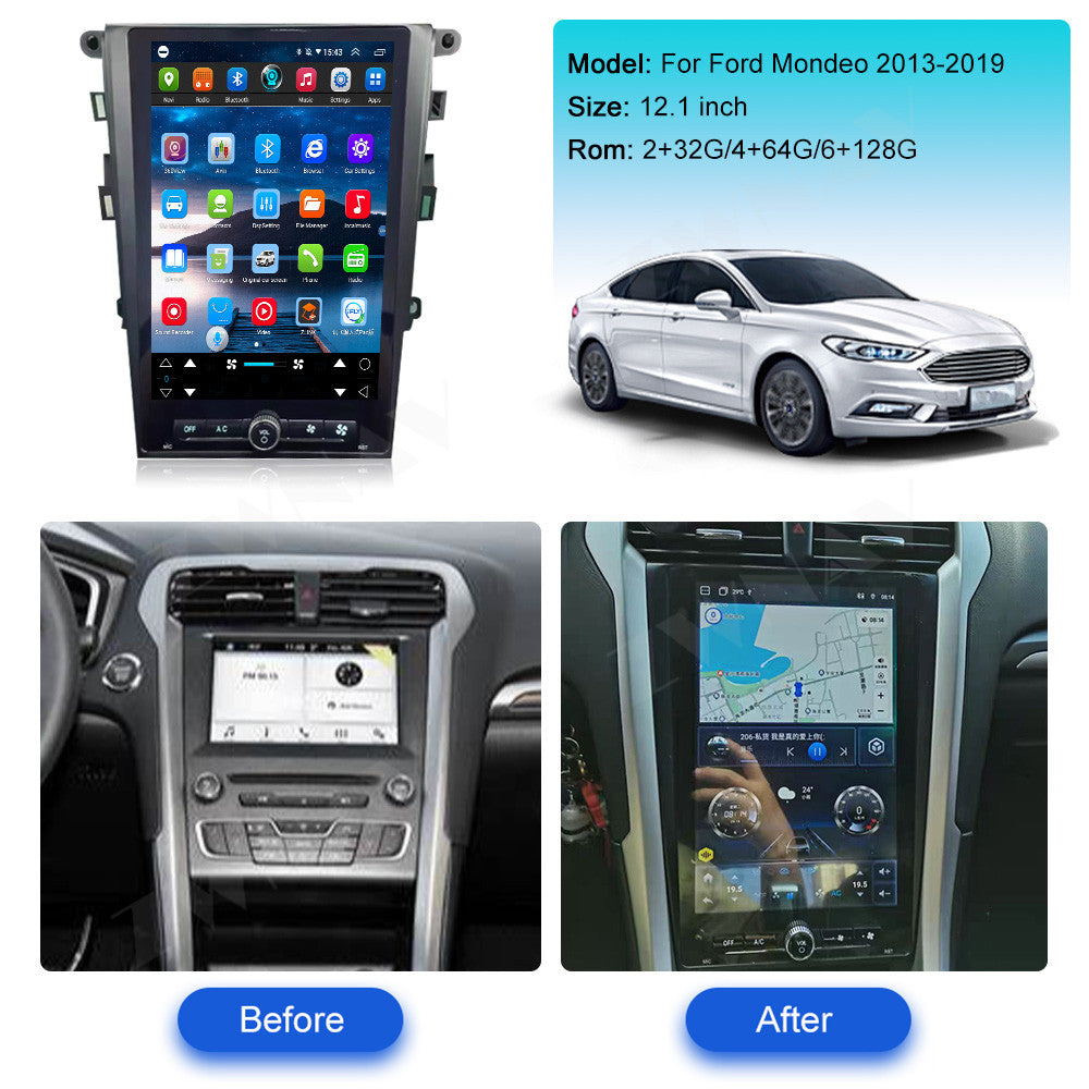 Ford Mondeo 2011-2019 Wireless Carplay & Android Auto Tesla-style Screen 12.1 Inch