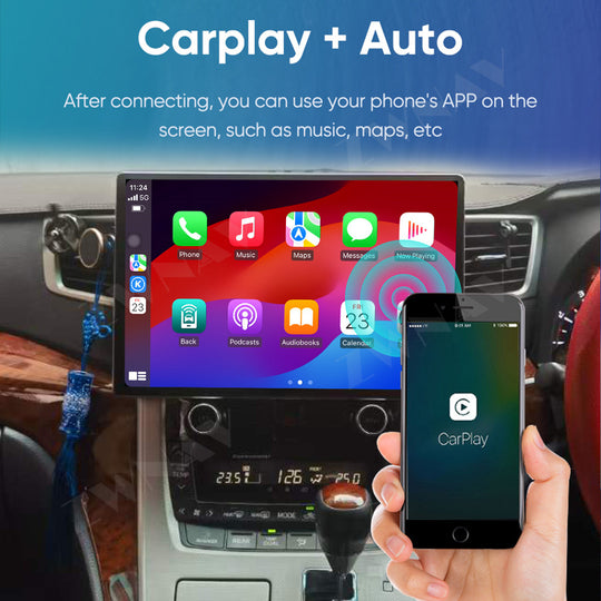 Toyota Alpha 2008-2015  Wireless Carplay & Android Auto Tesla-style Screen  13.1 Inch