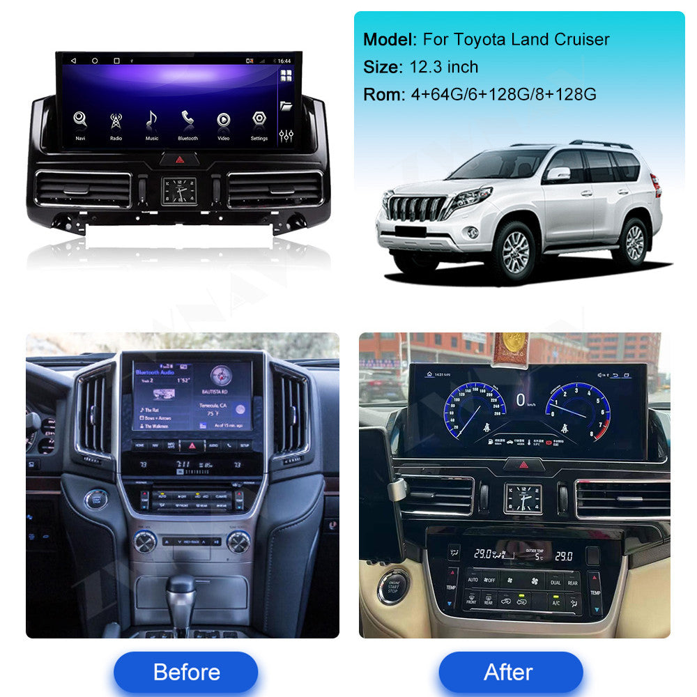 Toyota Land Cruiser 2003-2021 Wireless Carplay & Android Auto  Screen 12.3 Inch