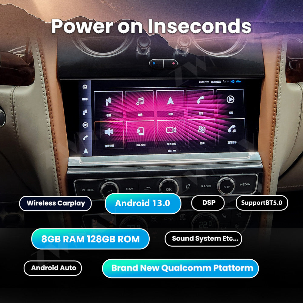 Bentley Continental Flying  Spur 2015-2020 Wireless App Carplay & Android Auto