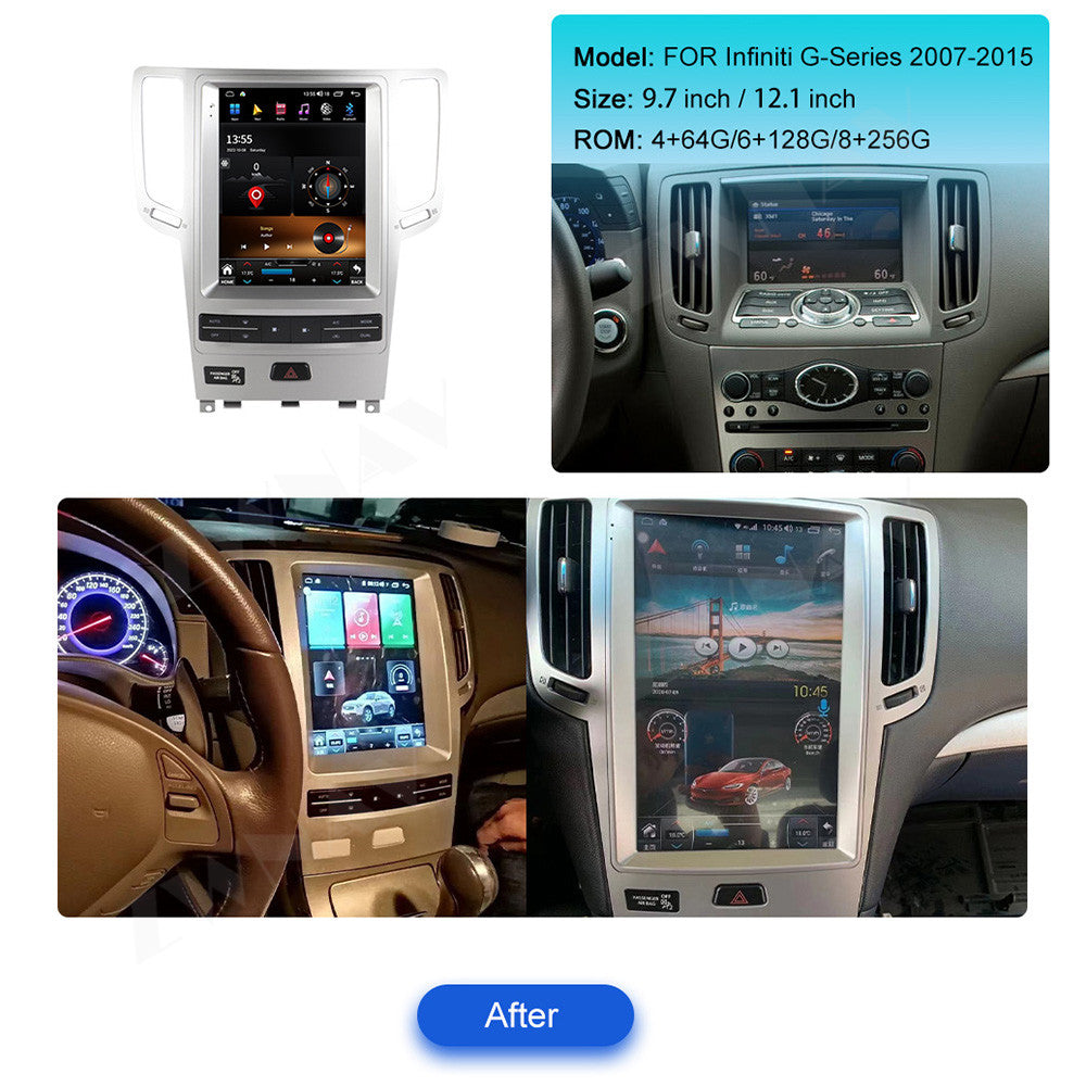 Infiniti G25 G35 2007-2019 Wireless Carplay & Android Auto Tesla-style Screen 12.1 Inch