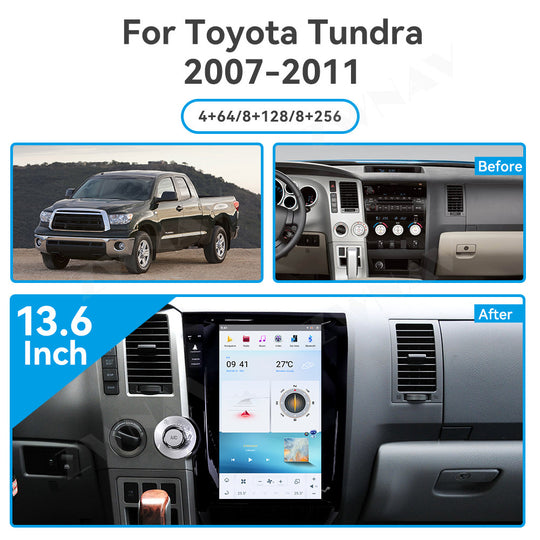 Toyota Tundra 2007-2019 Wireless Carplay & Android Auto Tesla-style Screen 13.6 Inch