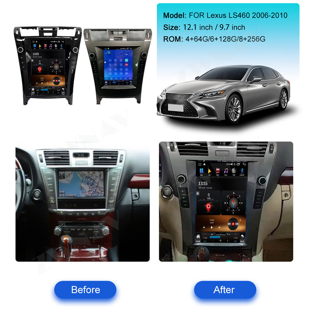 Lexus LS  2006-2012 Wireless Carplay & Android Auto  Tesla-style Screen 12.1 Inch