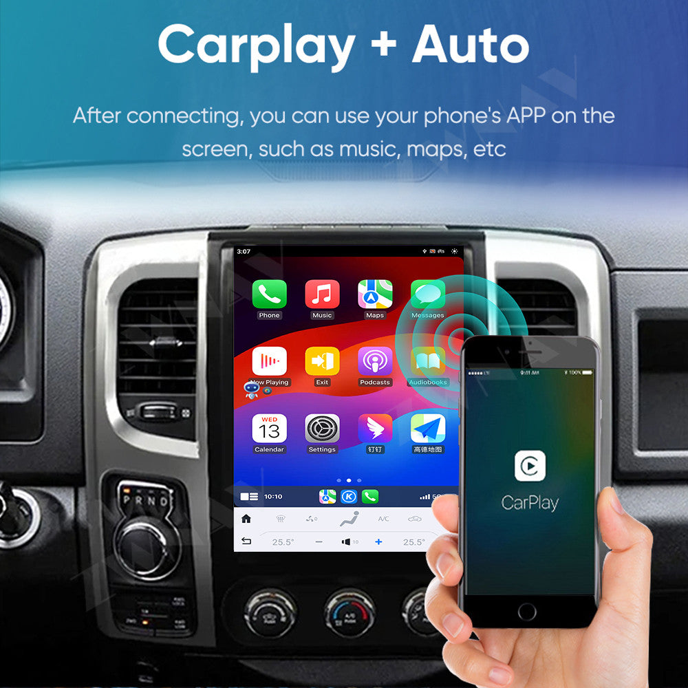 Dodge Ram 2013-2019  Wireless Carplay & Android Auto Tesla-style Screen 12.1 Inch