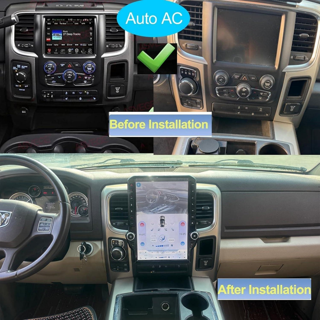 14.5 inches Tesla Screen Android 15.0 Car Multimedia Player For Dodge Ram 1500 2500 3500 2012-2018 GPS radio stereo head unit