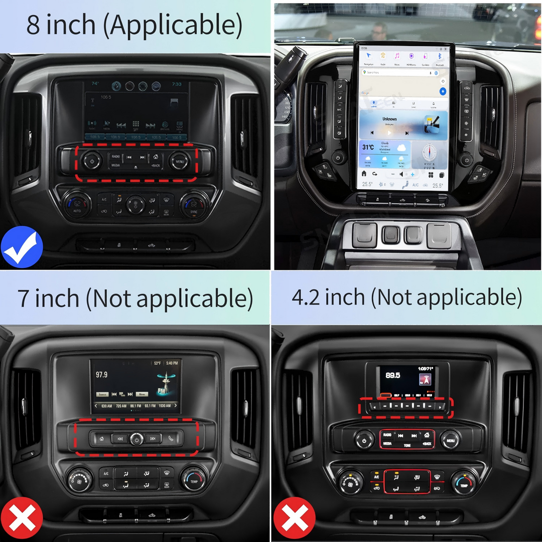 GMC Sierra / Chevrolet Silverado 2014-2020 Wireless Carplay & Android Auto Tesla-style Screen 14.4 Inch Black