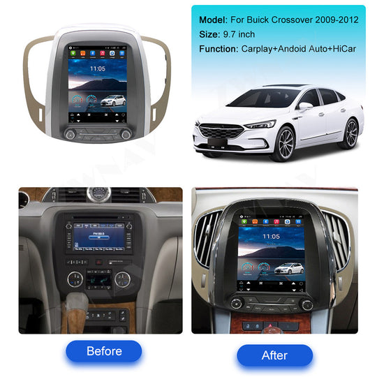 Buick Crossover 2007-2016 Wireless Carplay & Android Auto Tesla-style Screen