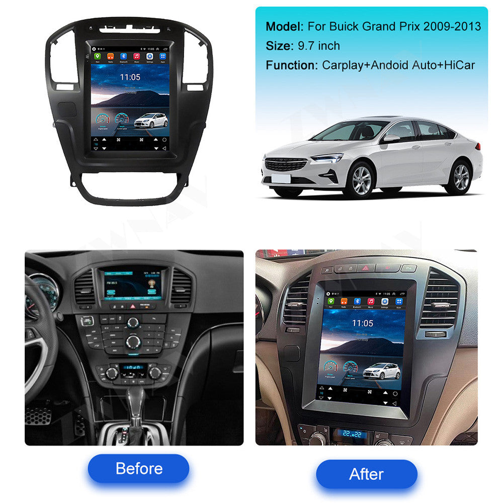 Buick Grand Prix 2006-2017 Wireless Carplay & Android Auto Tesla-style Screen