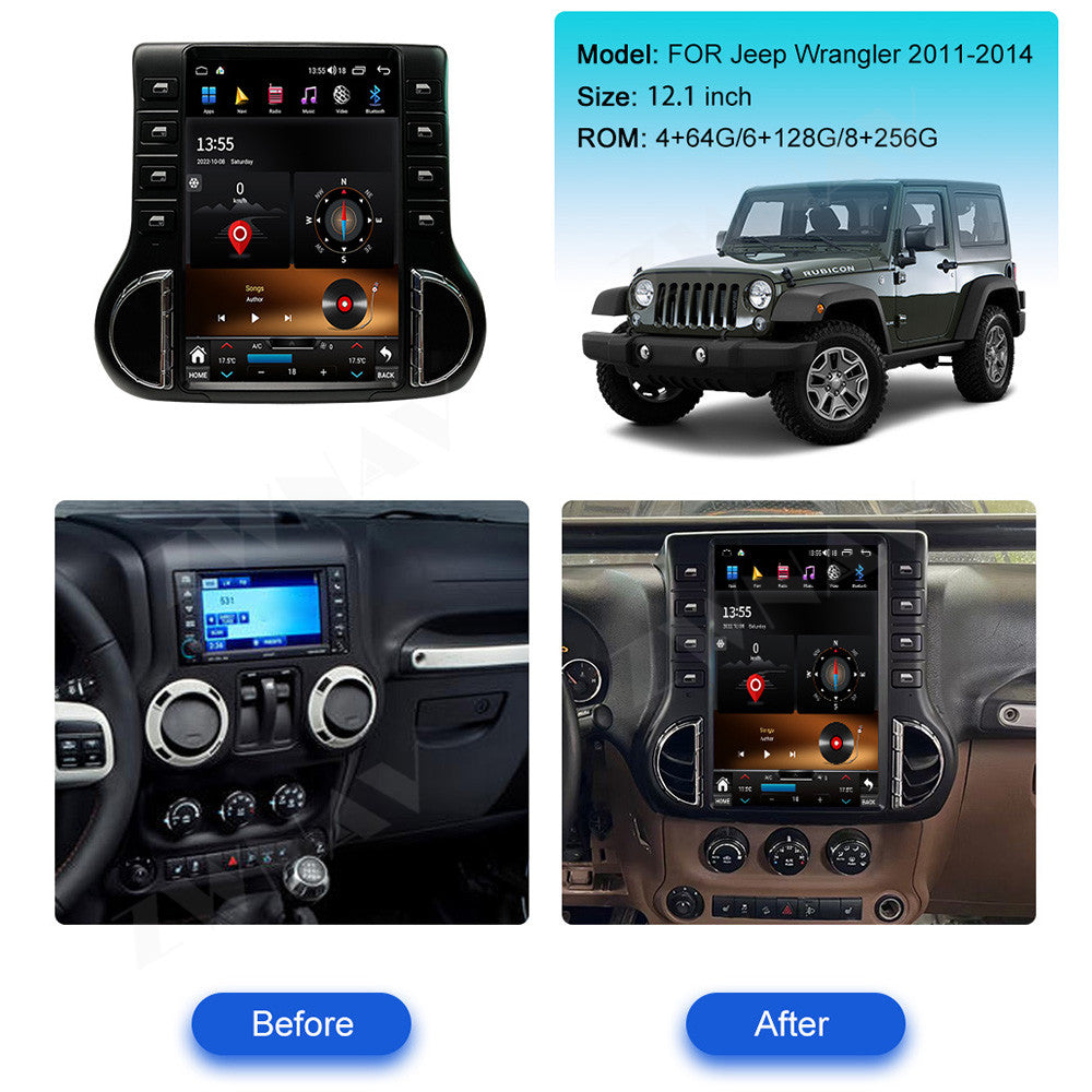 12.1 Inch Extra large screen  Android Car Radio FOR Jeep Wrangler 2011-2014 Video Player Stereo Auto GPS Navi DSP Carplay