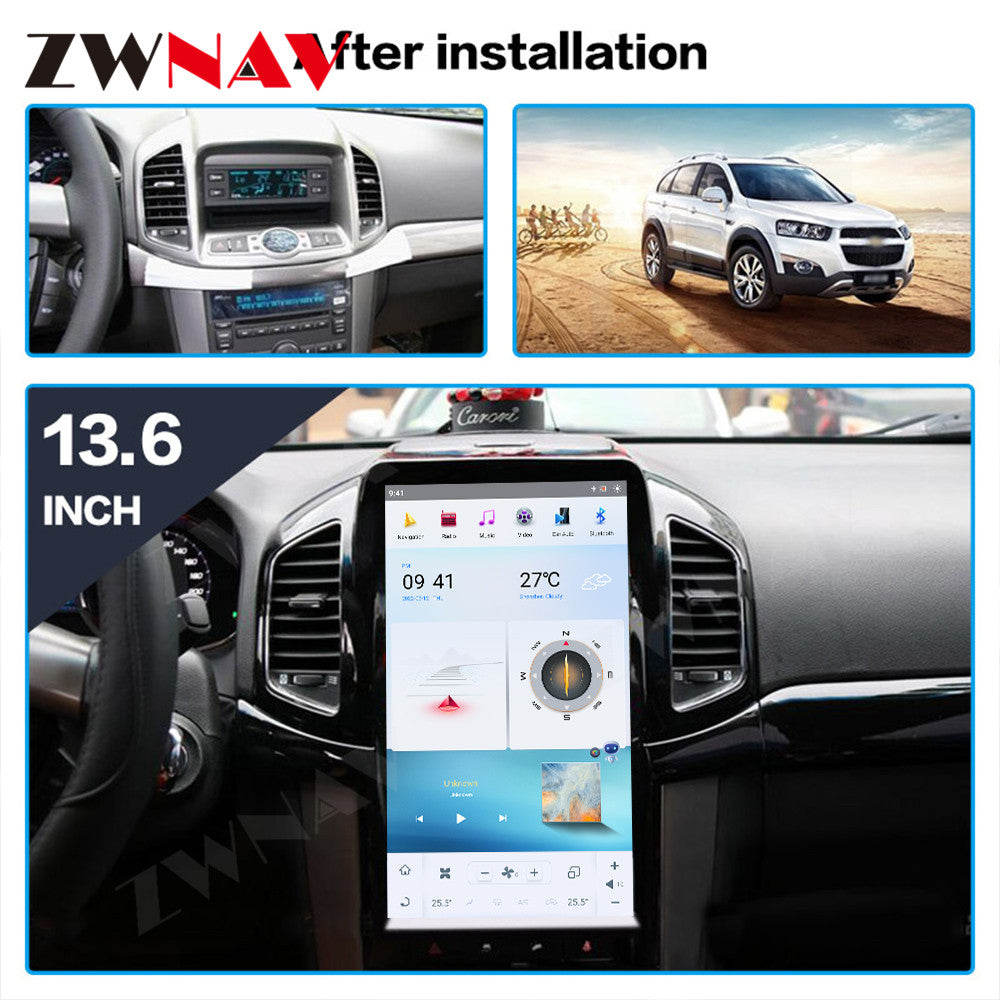 Chevrolet Captiva 2008-2019 Wireless Carplay & Android Auto Tesla-style Screen 13.6 Inch