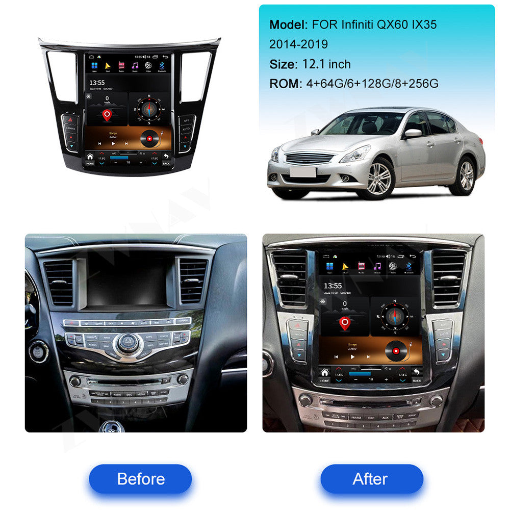 Infiniti QX60 JX35  2014-2019 Wireless Carplay & Android Auto Tesla-style Screen 12.1 Inch