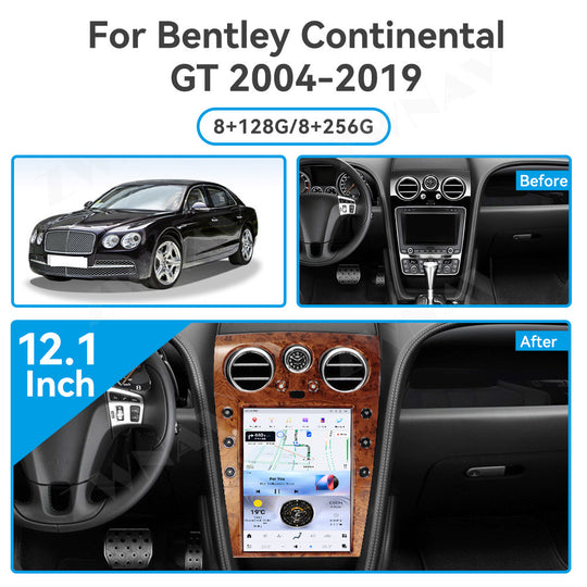 Bentley Continental 2005-2019 Wireless Carplay & Android Auto Tesla-style Screen 12.1 Inch