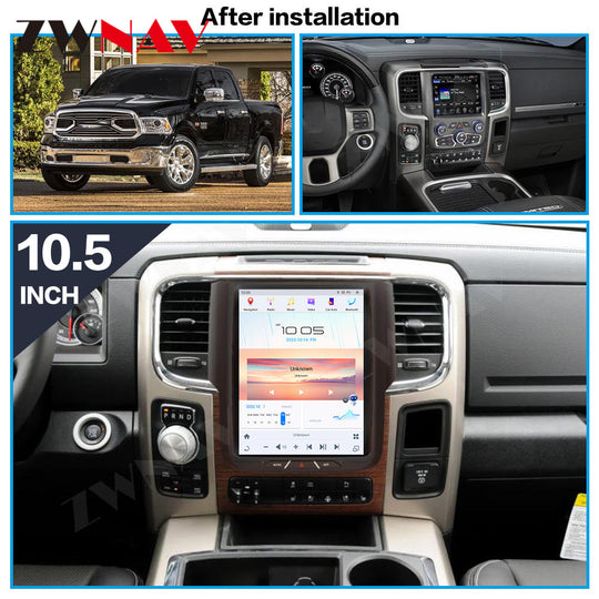 Dodge Ram Manual/Auto Air Conditioner Wireless Carplay & Android Auto Tesla-style Screen  10.5 Inc