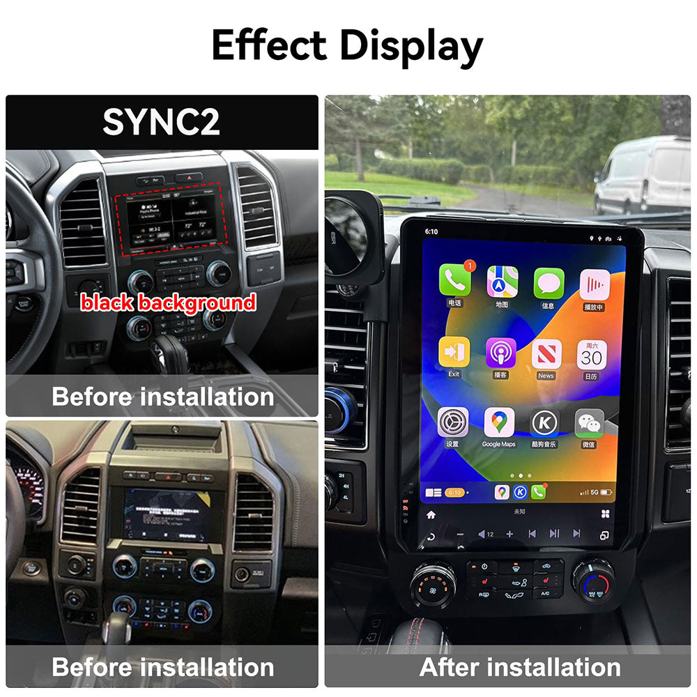 Ford F150 2015-2021 Wireless Carplay & Android Auto Tesla-style Screen 14.4 Inch