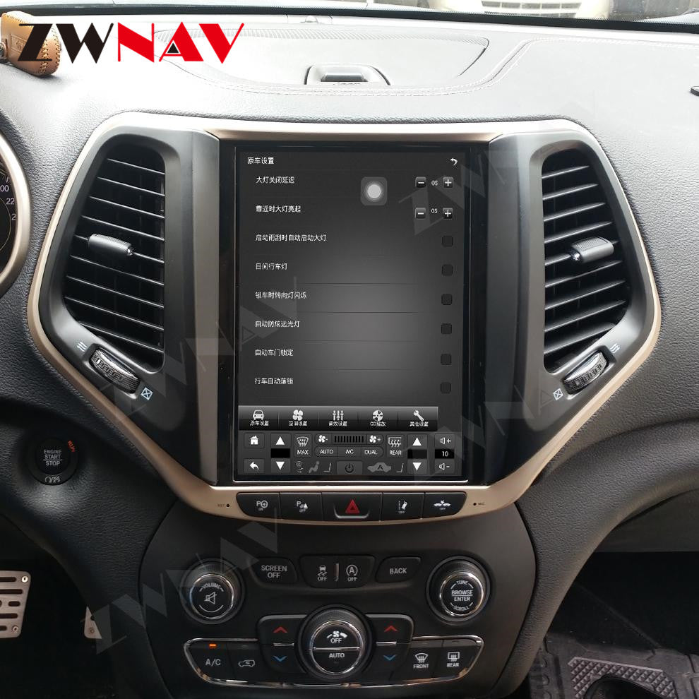 Jeep Cherokee 2014-20220 Wireless Carplay & Android Auto Tesla-style Screen 13 Inch