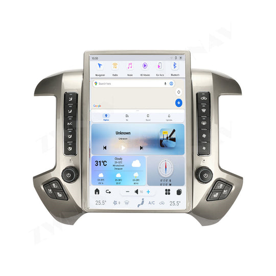 GMC / Chevroler  Silverado 2014-2020 Wireless Carplay & Android Auto Tesla-style Screen 14.4 Inch  Silver