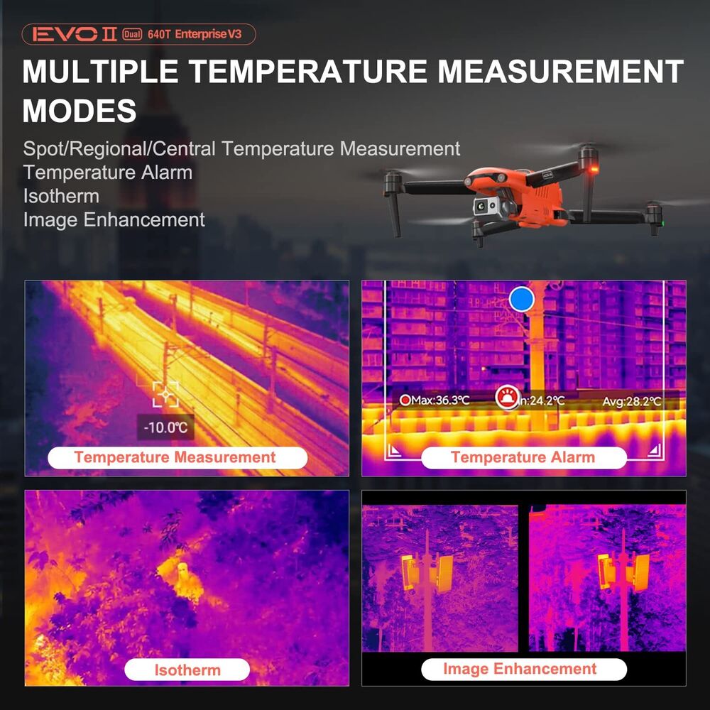 2024 Autel EVO 2 Dual 640T Enterprise V3 Drone Infrared 3D Obstacle 8K Avoidance