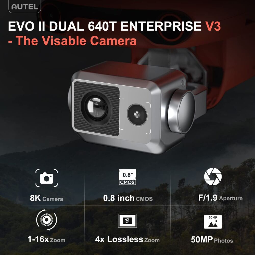 2024 Autel Robotics EVO 2 DUAL 640T V3 Smart Controller Bundle Thermal 8K GREY