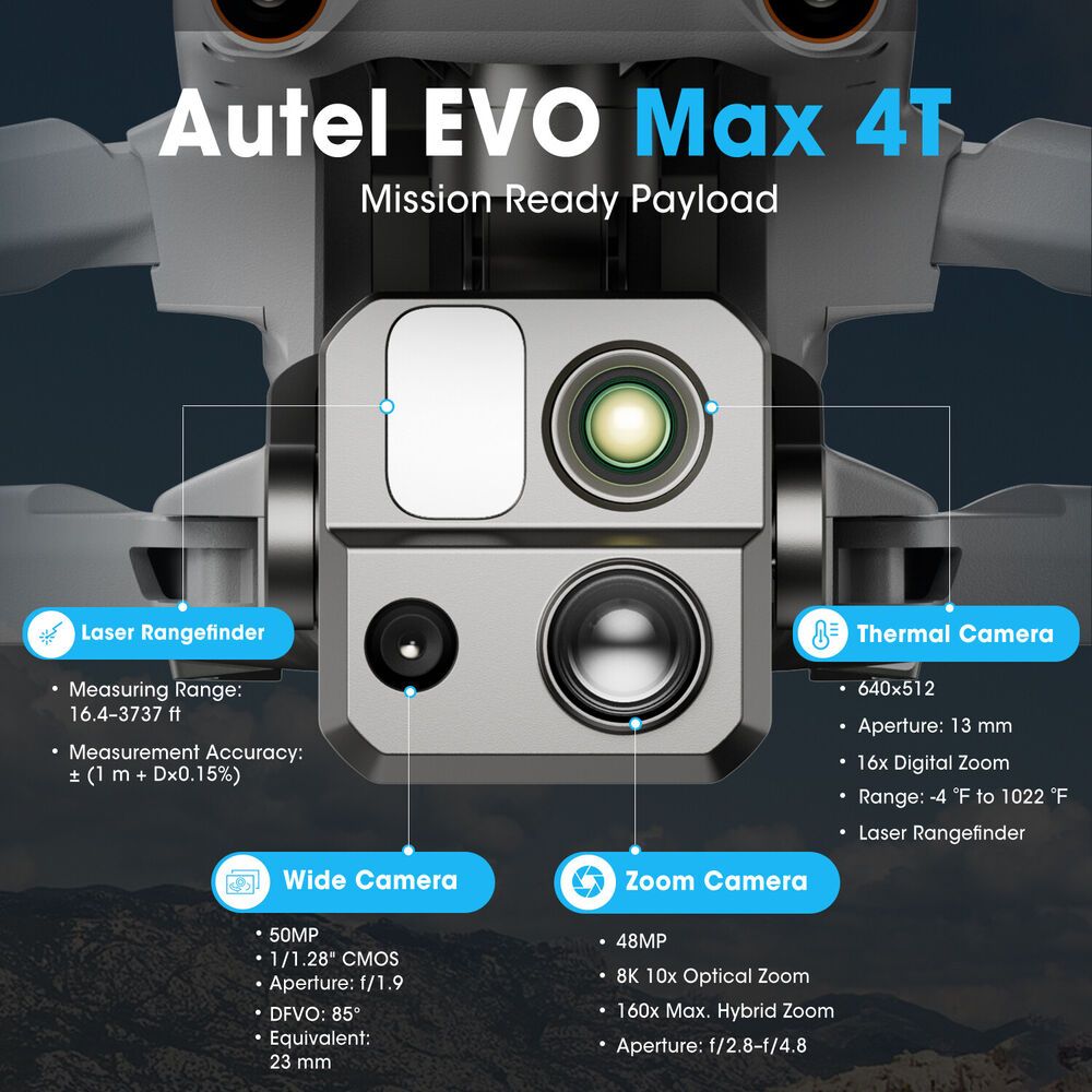 2024 Autel EVO Max 4T 8K Drone with Smart Controller V3 20KM FCC
