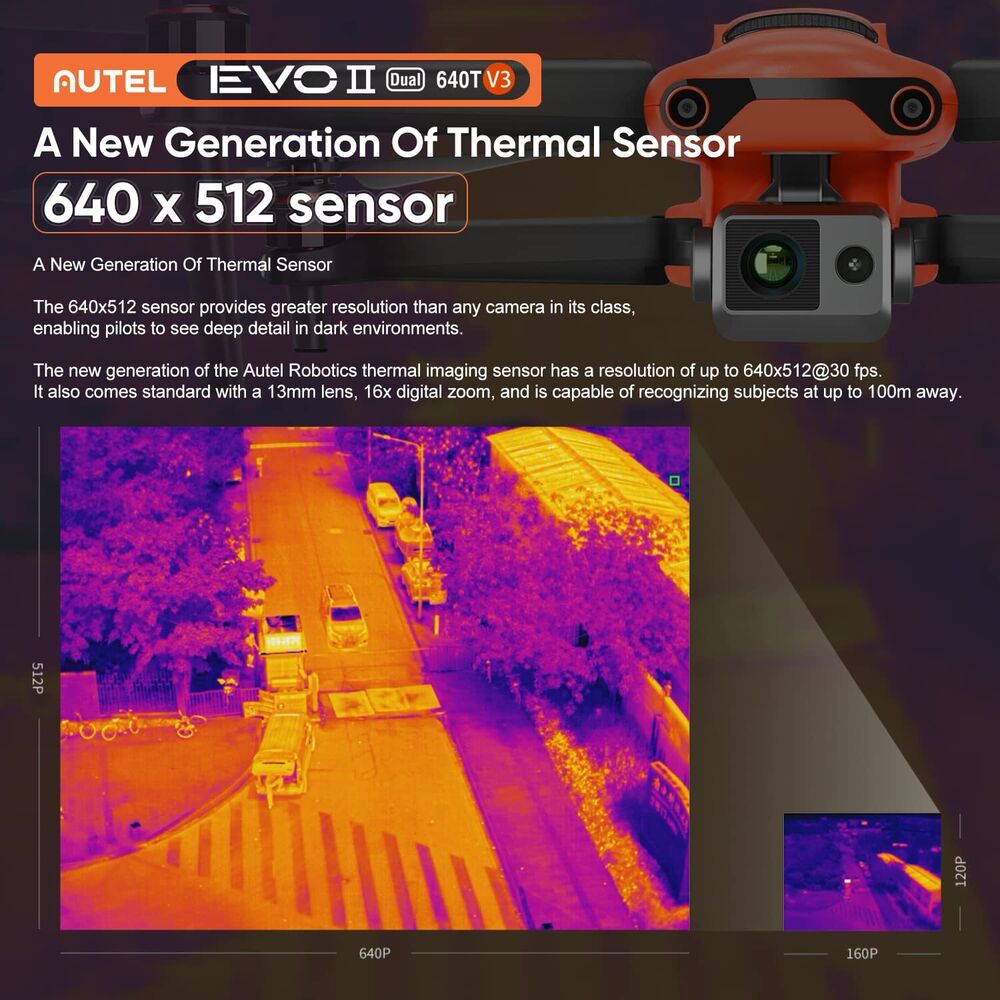 2024 Autel Robotics EVO II Dual 640t V3 Thermal 8K Camera Rugged Bundle Thermal