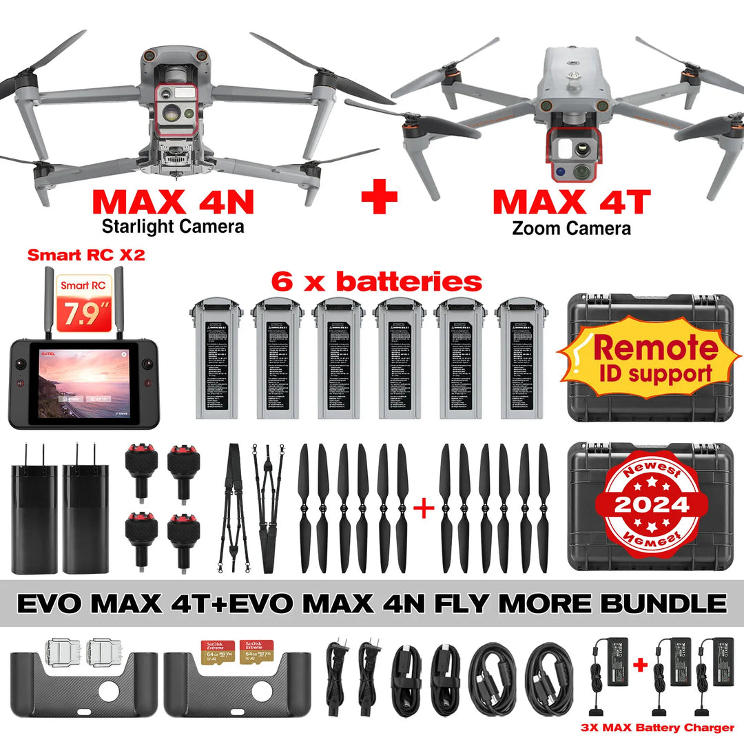 2024 AUTEL EVO MAX 4T EVO MAX 4N DRONE FLY MORE BUNDLE ZOOM /NIGHT CAMERA
